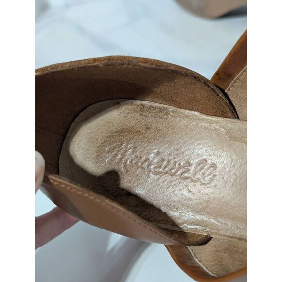 Madewell Brady Women's Brown Leather Block Heel Pointed Toe Shoe Size 7.5 - Picture 3 of 9